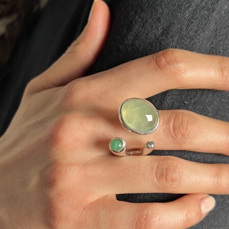 Snail Due Pietre - Silver